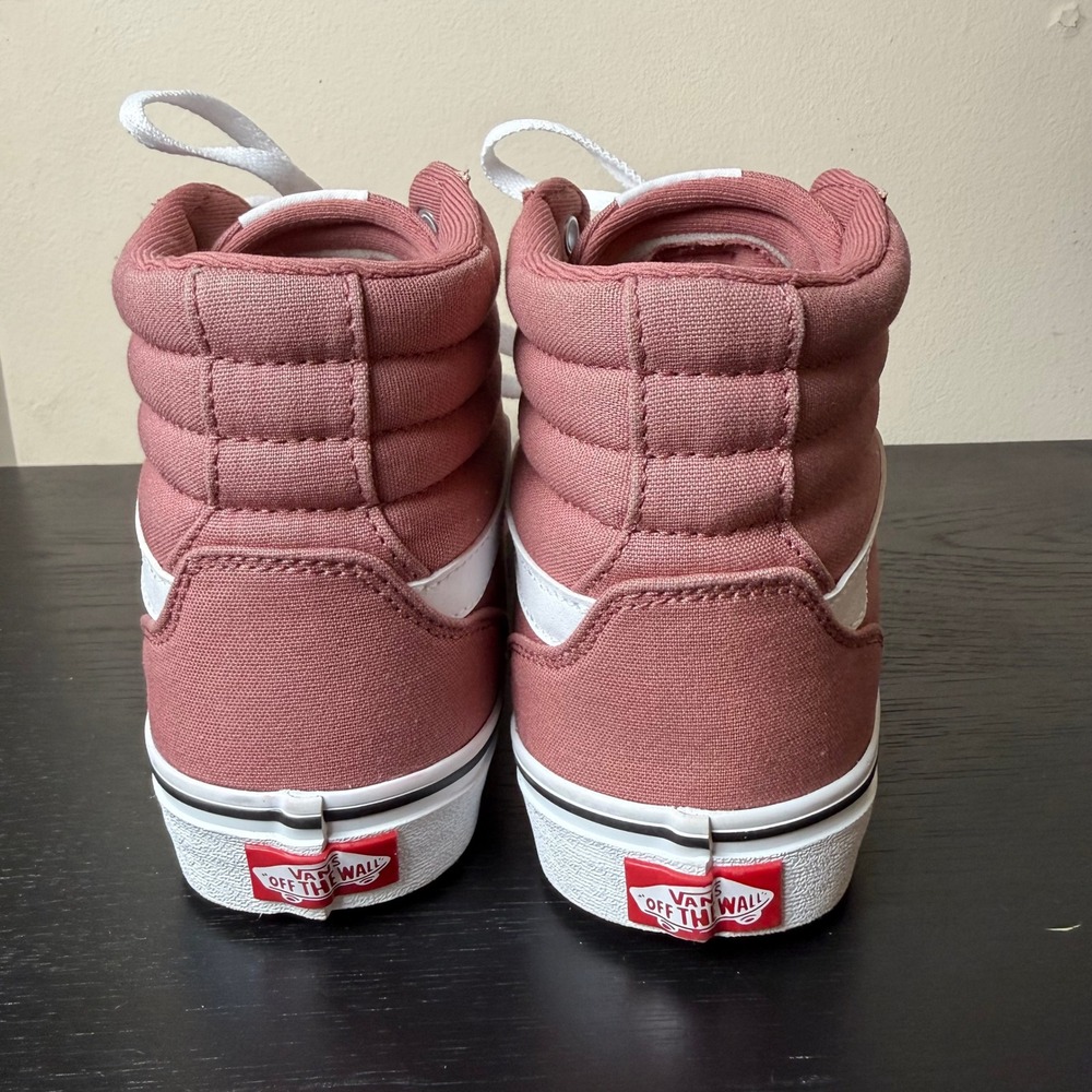 EUC Vans Sk8-Hi High Top Sneakers Rose Pink White Skateboard School Womens 10 - Picture 2 of 7